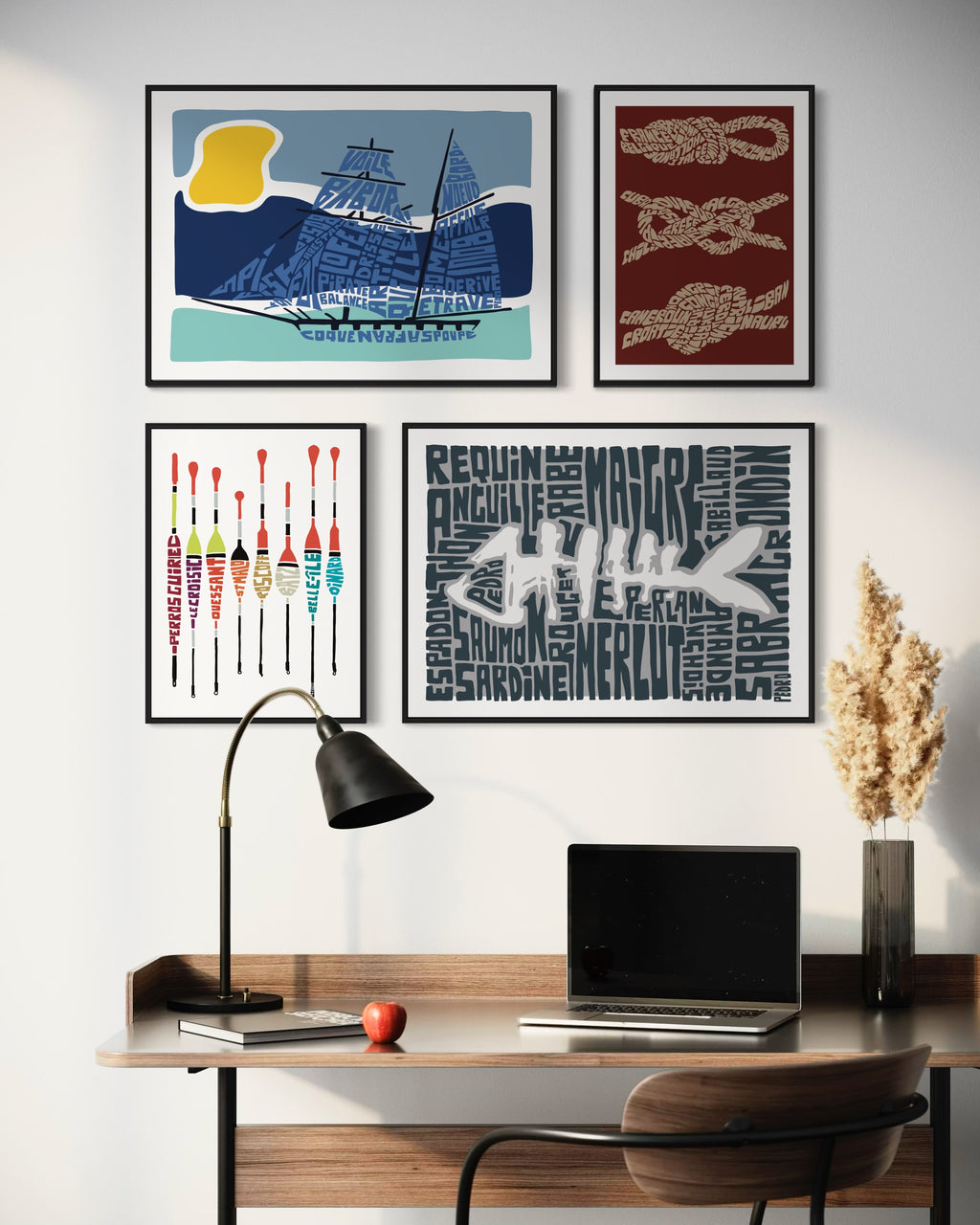 Affiche_Poster_Bateau_Noeuds_Bouchons_Arêtes_AFISH_STUDIO