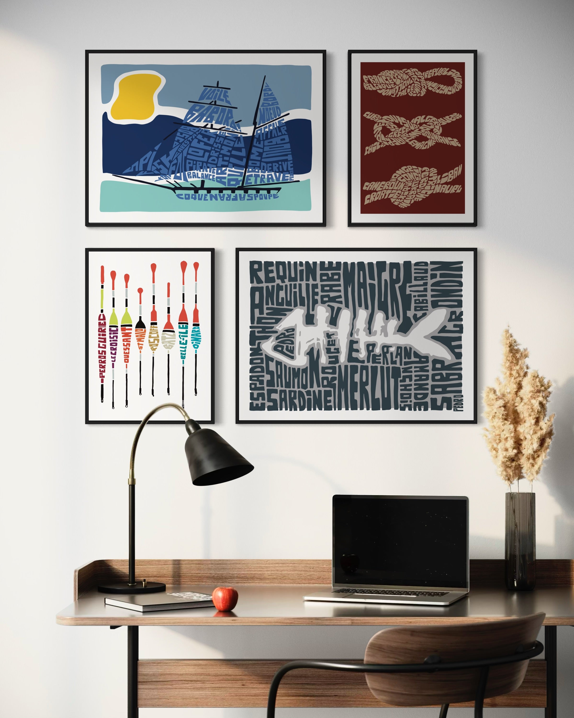 Affiche_Poster_Bateau_Noeuds_Bouchons_Arêtes_AFISH_STUDIO