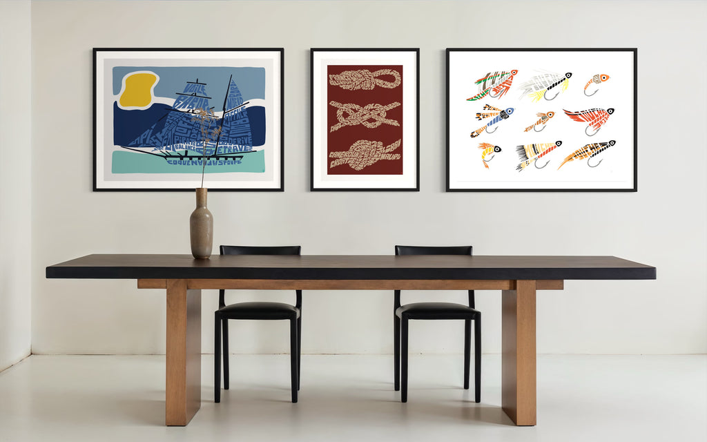 Affiche_Poster_Bateau_Nœuds_Mouches_AFISH_STUDIO