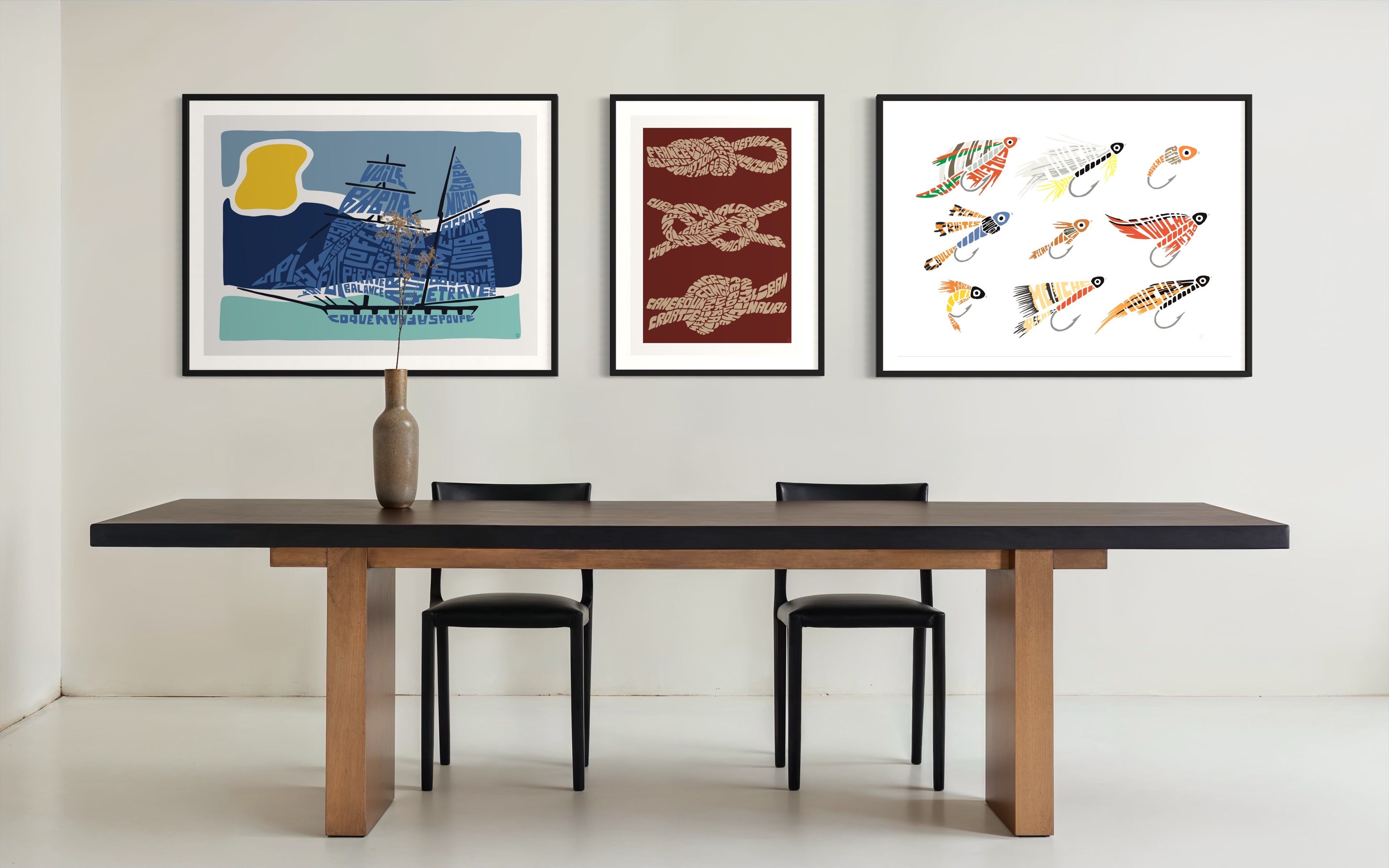 Affiche_Poster_Bateau_Nœuds_Mouches_AFISH_STUDIO