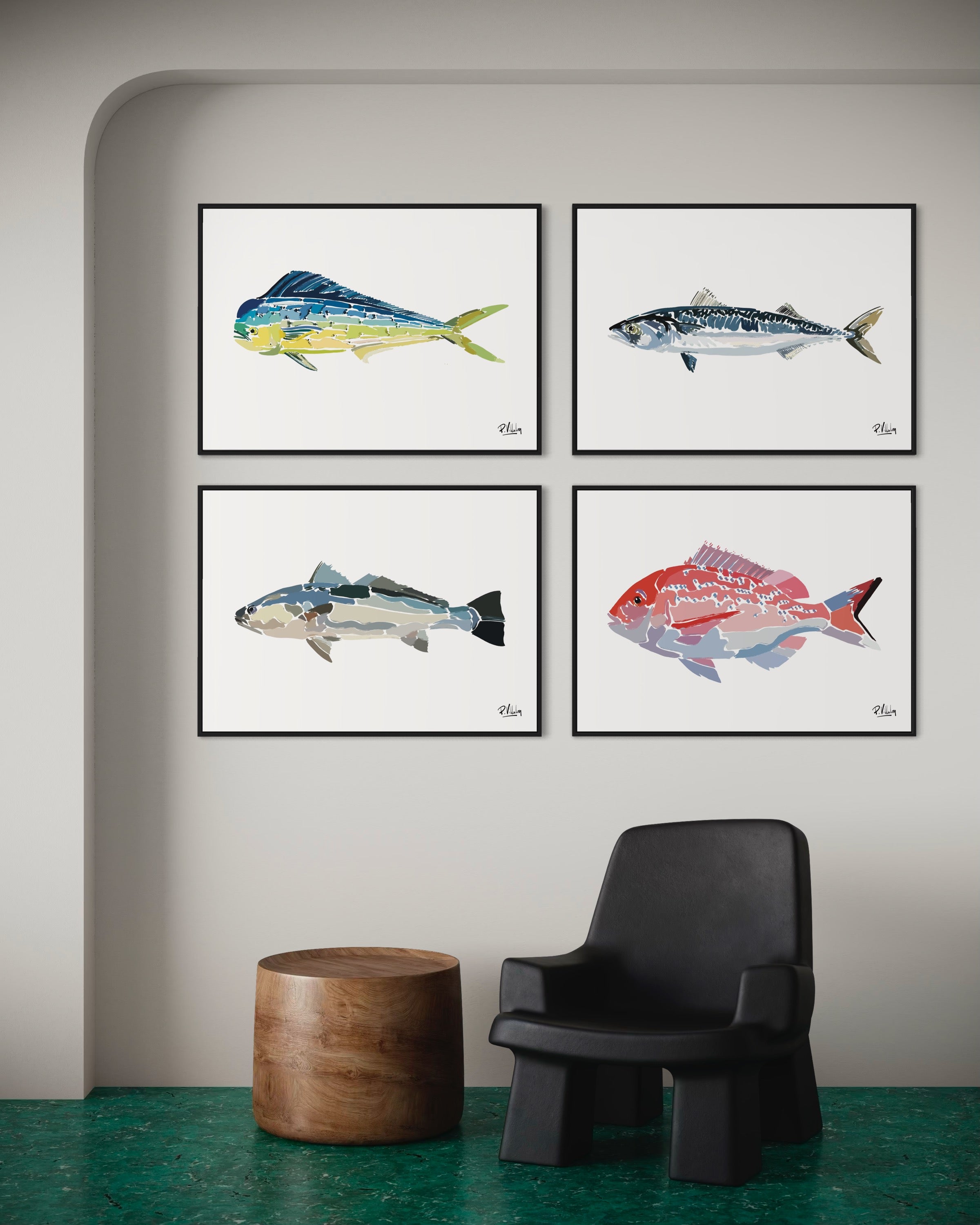 Affiche_Poster_Mahi-Mahi_Maquereau_Maigre_Pagre_AFISH_STUDIO