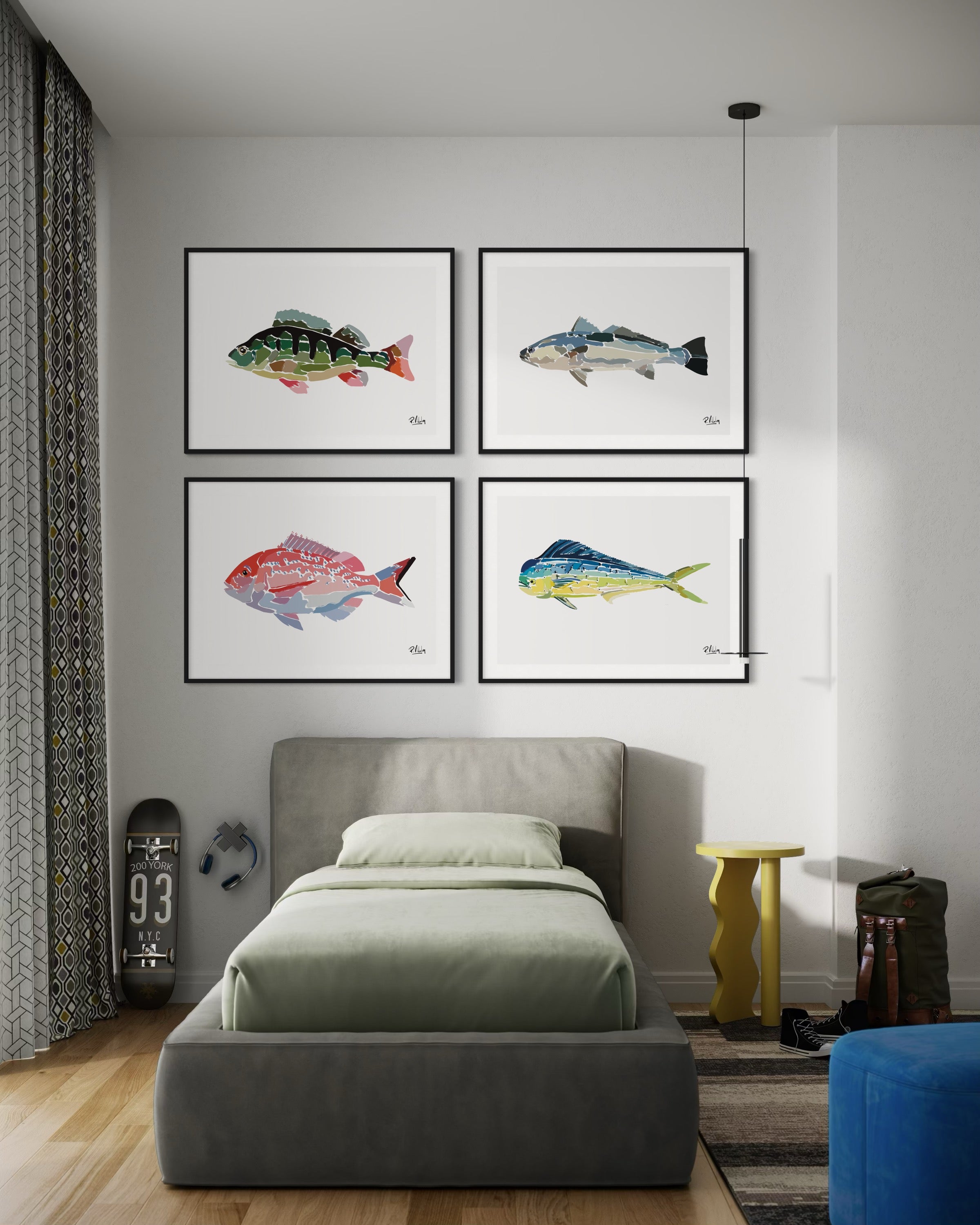 Affiche_Poster_Perche_Maigre_Pagre_Mahi-Mahi_AFISH_STUDIO